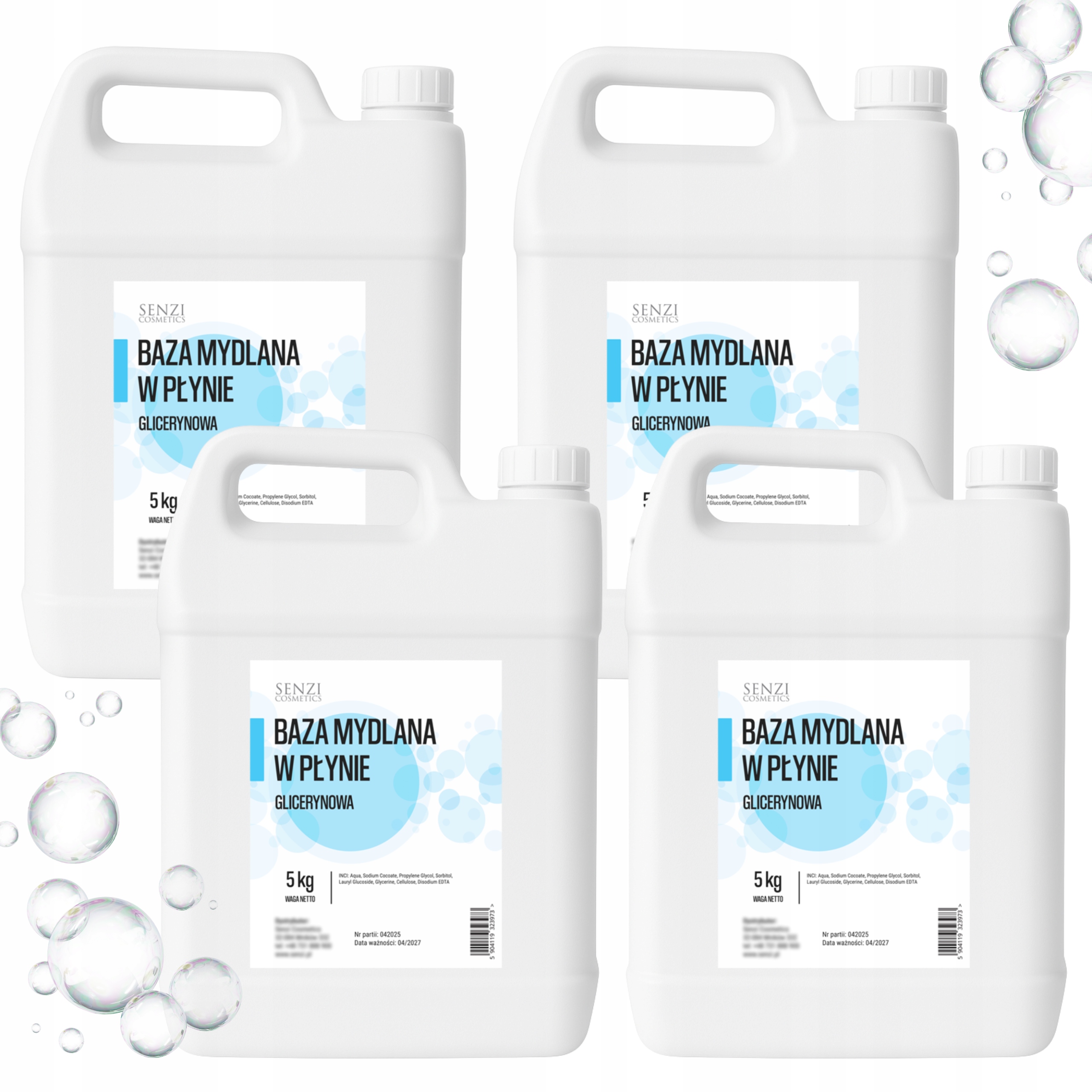 Základ tekuté mýdlo glycerinové Diy bez Sls Sles 4x5 kg Premium sada