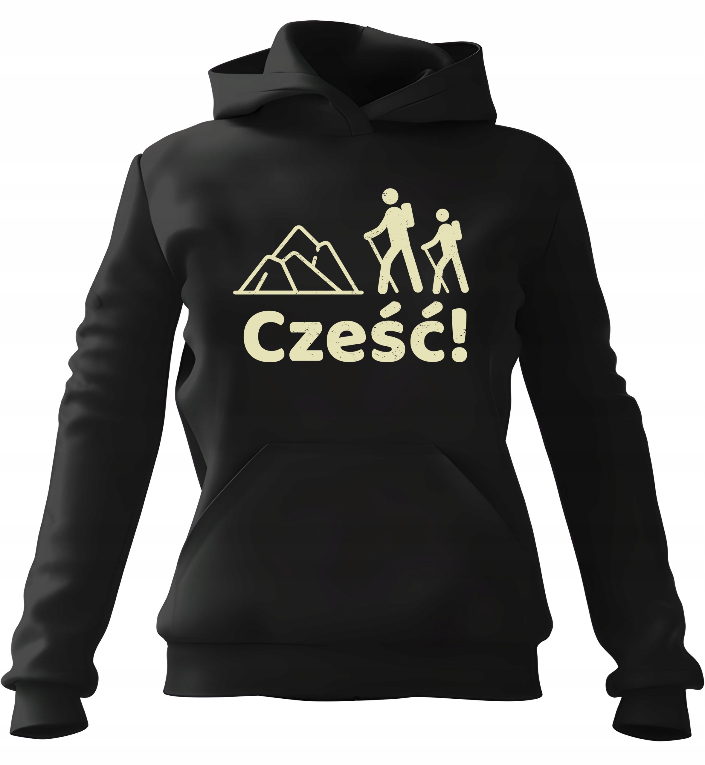 pánská mikina s kapucí Hory Ahoj Černá L Pro něj Chlapa Manžela Chlapa