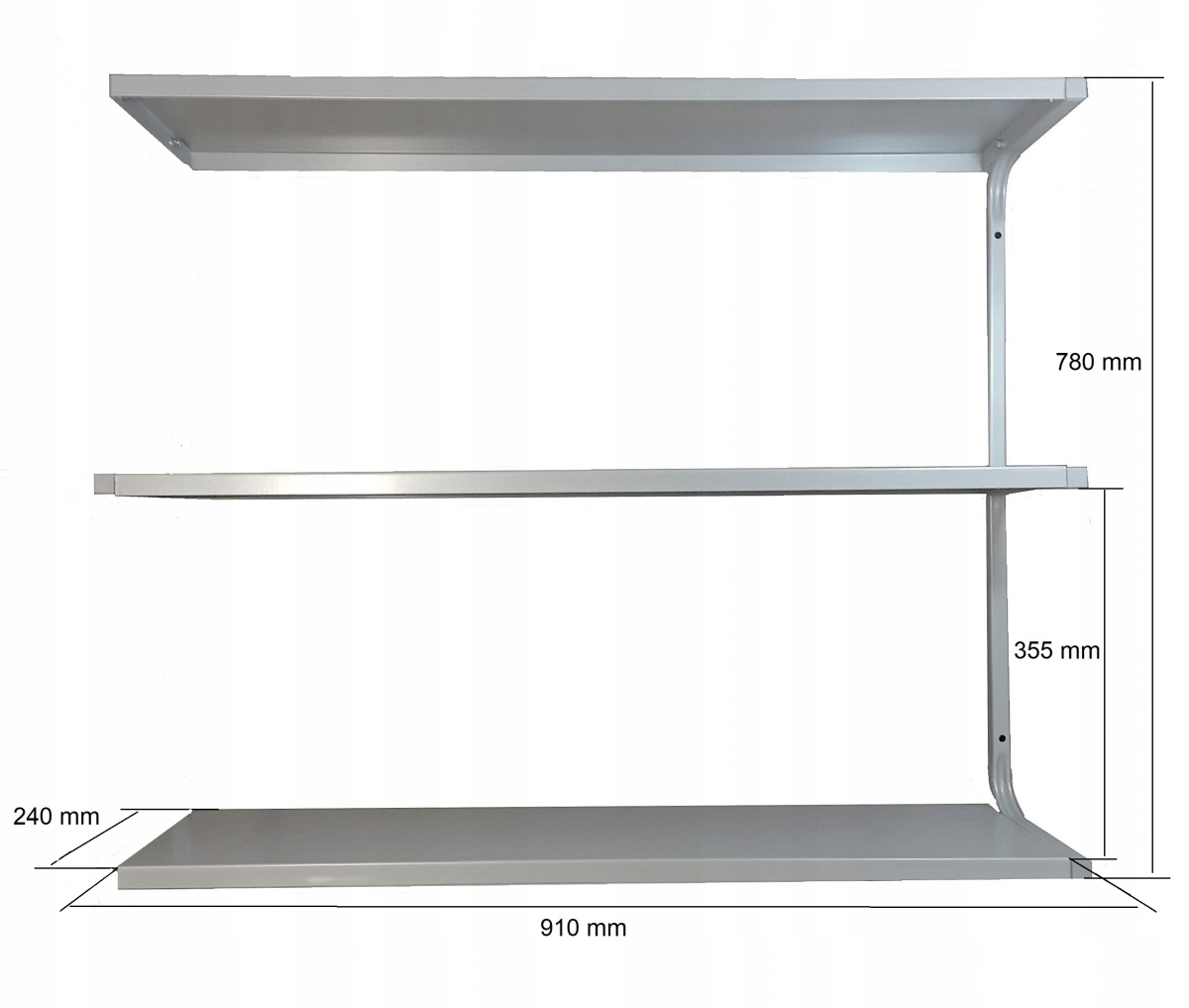 Półka ścienna metalowa 93 cm dodatkowa PG3SD potrójna warsztat loft garaż Marka Obramet