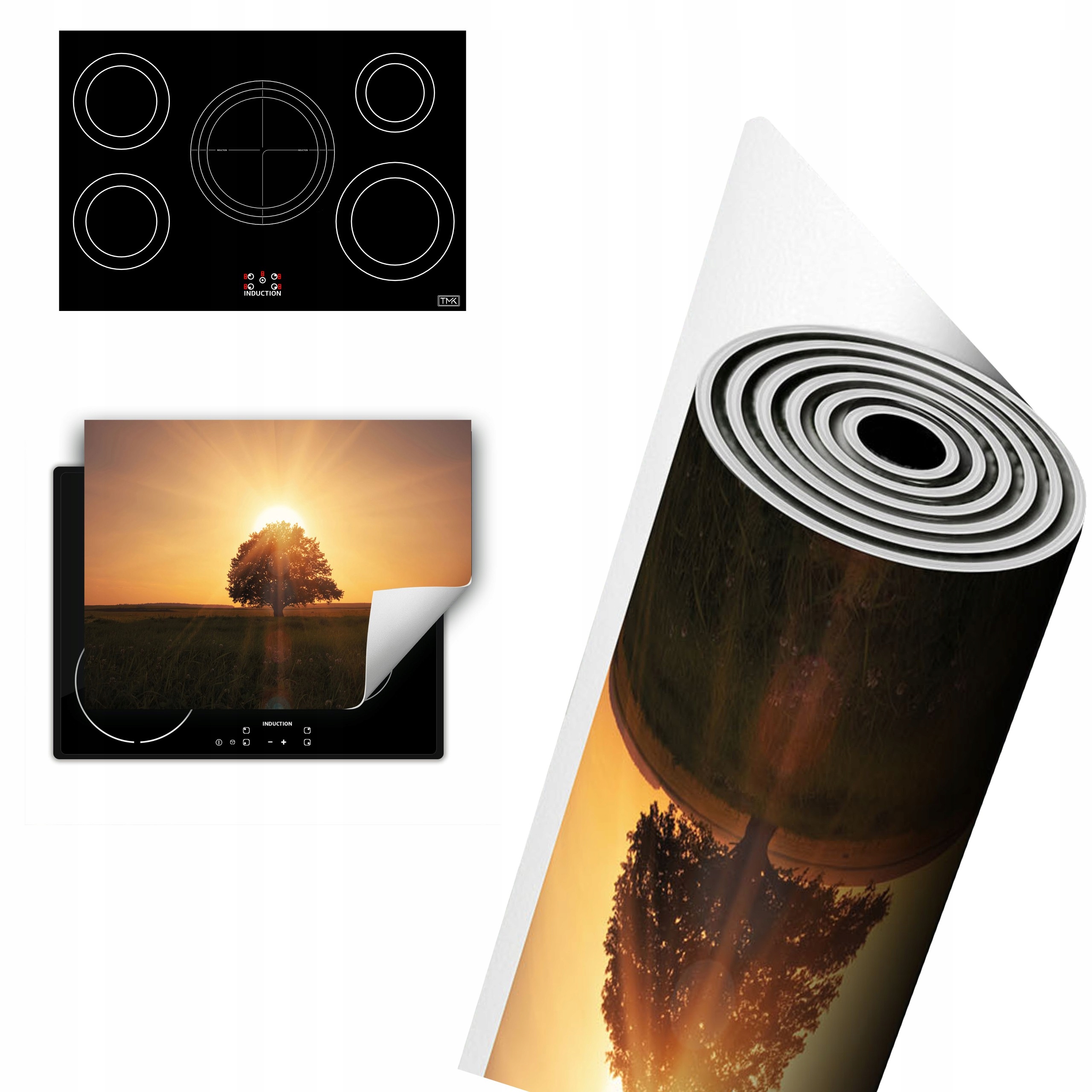 Vinylová Ochrana Na Indukci Desky 80x52 Dřevo