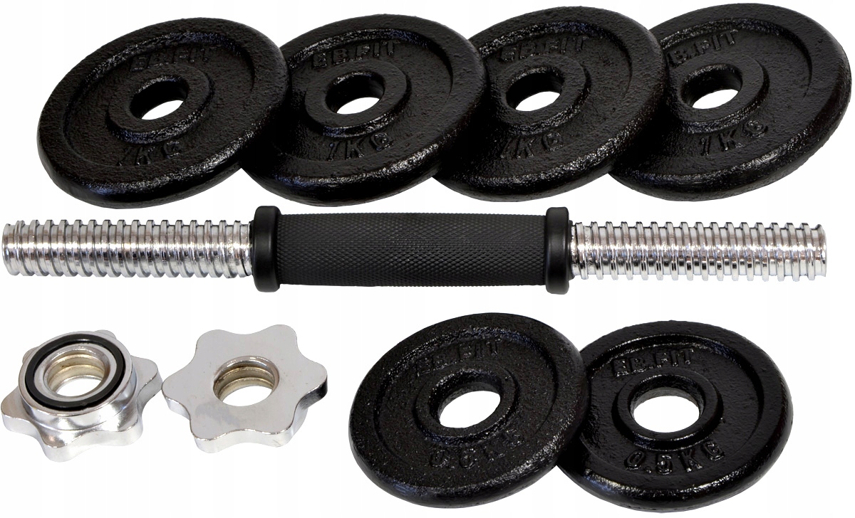 HANTLE ŻELIWNE 2x7kg WALIZKA DO DOMU 15KG Kod producenta EB FIT Hantla 7 kg