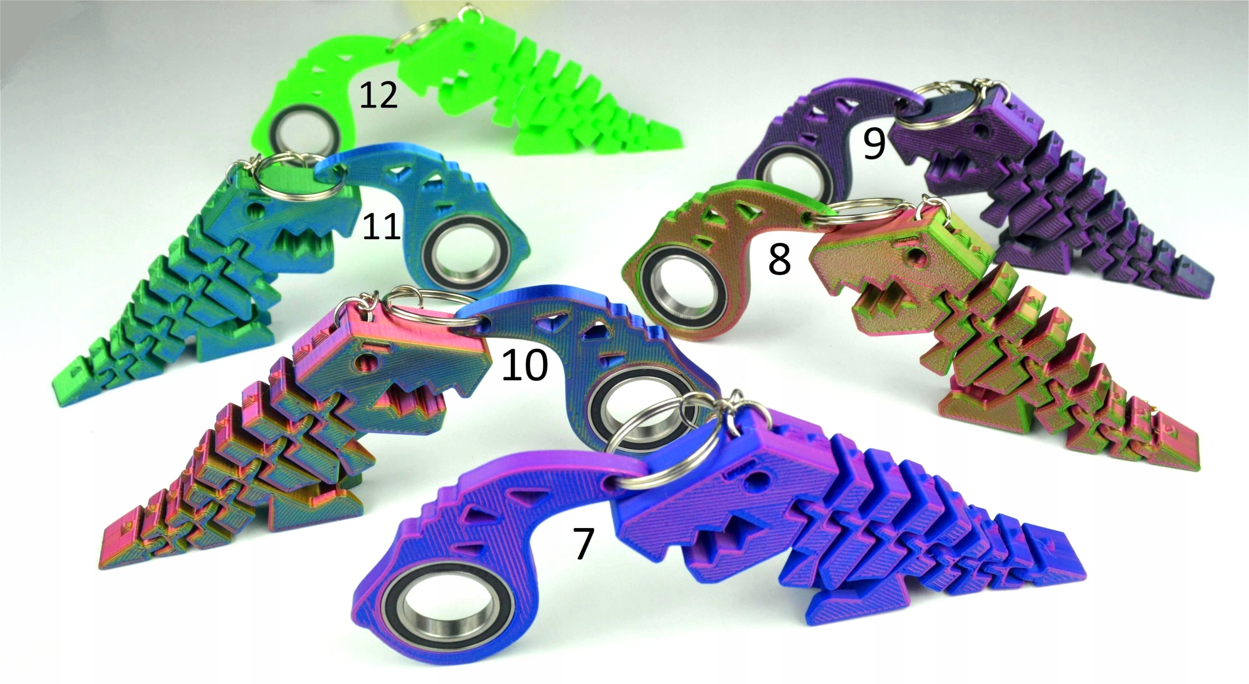 Keyrambit Zestaw KEYSPINNER Brelok + Flexi Rex Dino TikTok Kolor PINK FLUO Kod producenta Key1