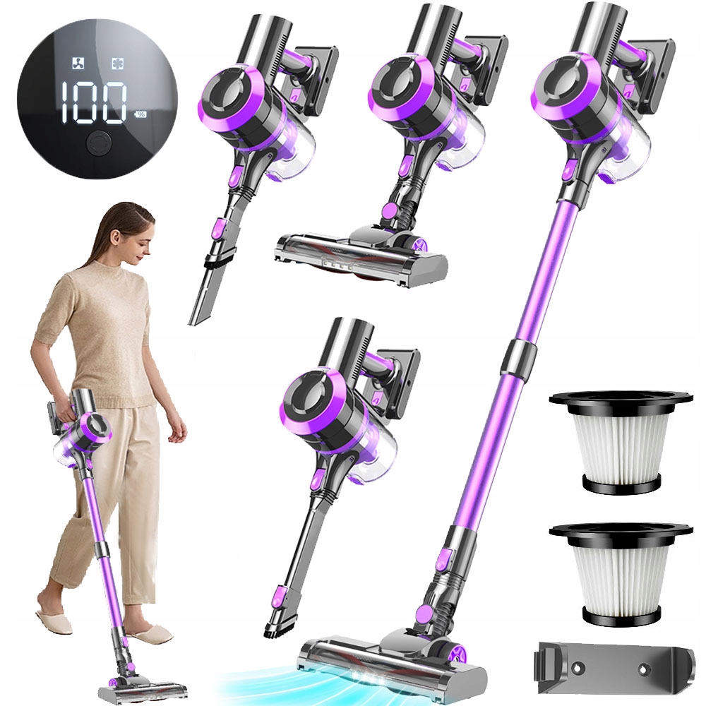 4 W 1 Odkurzacz Bezprzewodowy Zestaw 400 W 20-30 Kpa Ręczny Z Led Aku * 2