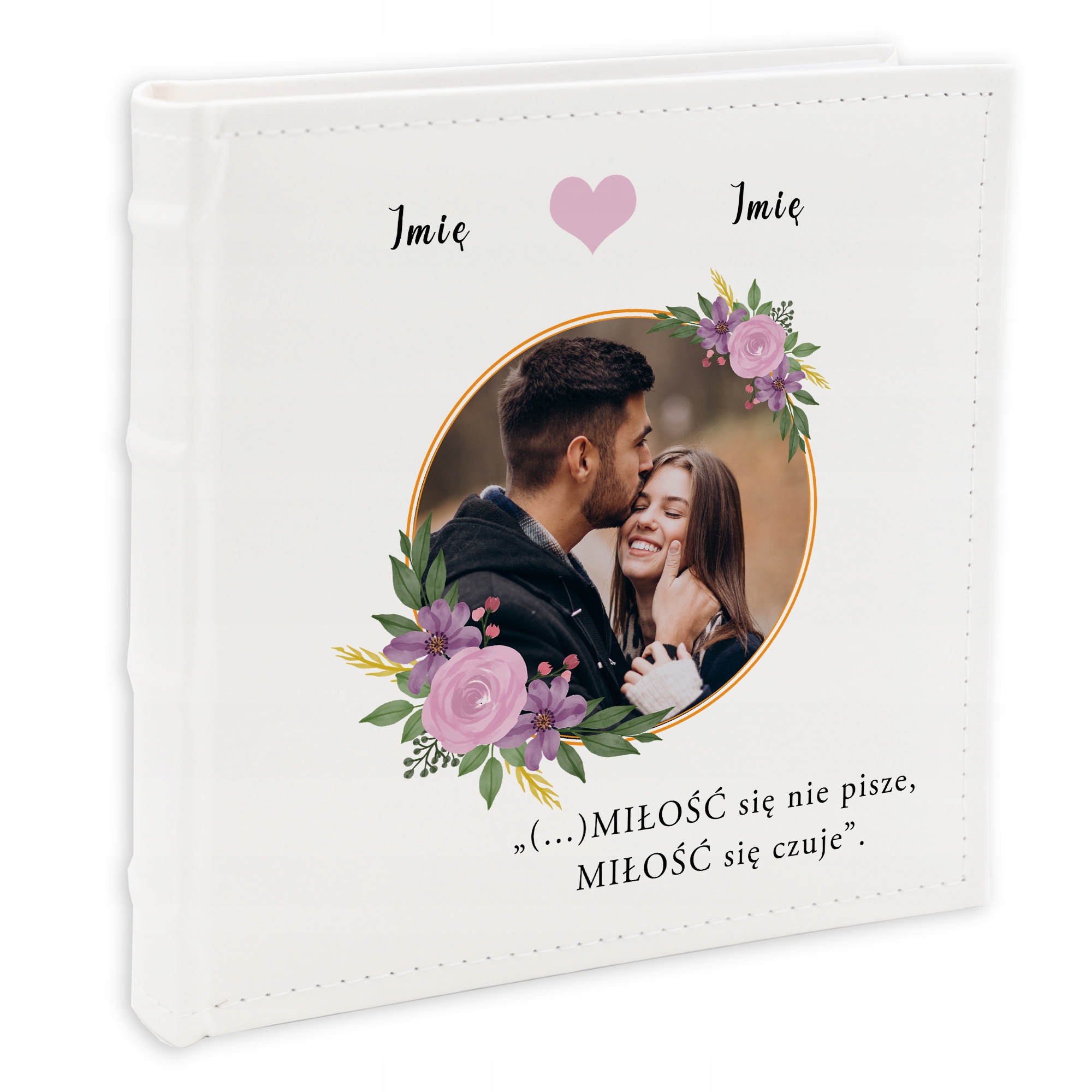 Album na fotografie 10x15 cm Bílý Svatební Vzpomínky Iniciály Kreator