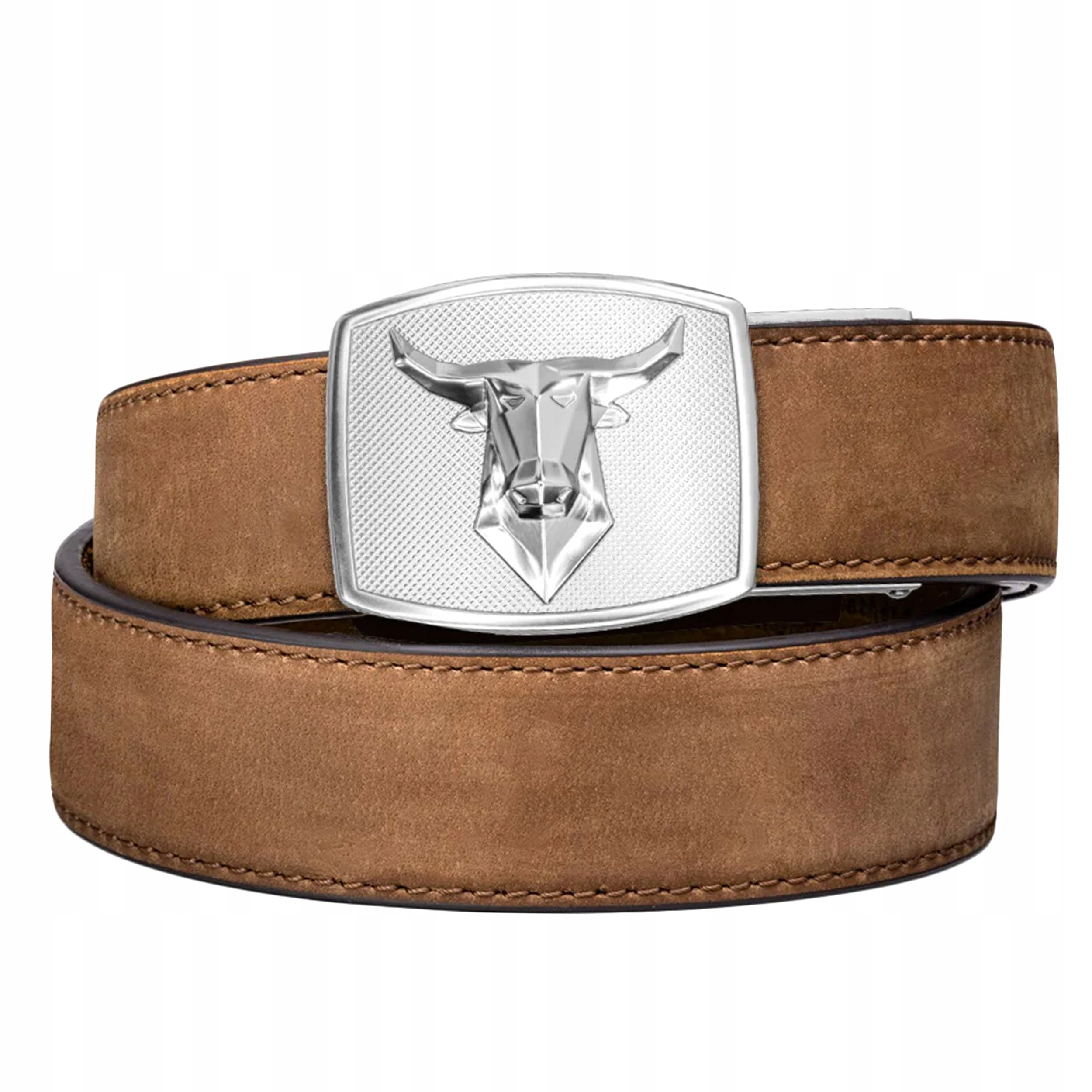 Pas pasek Kore Essentials Bull Buckle Brown Buffalo Leather Gun Belt