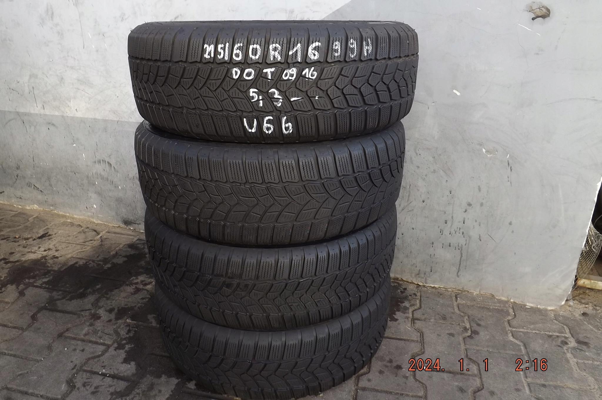 [U66] 4XZIMA 215/60R16 99H FIRESTONE WINTERHAWK 3 & Model Winterhawk 3