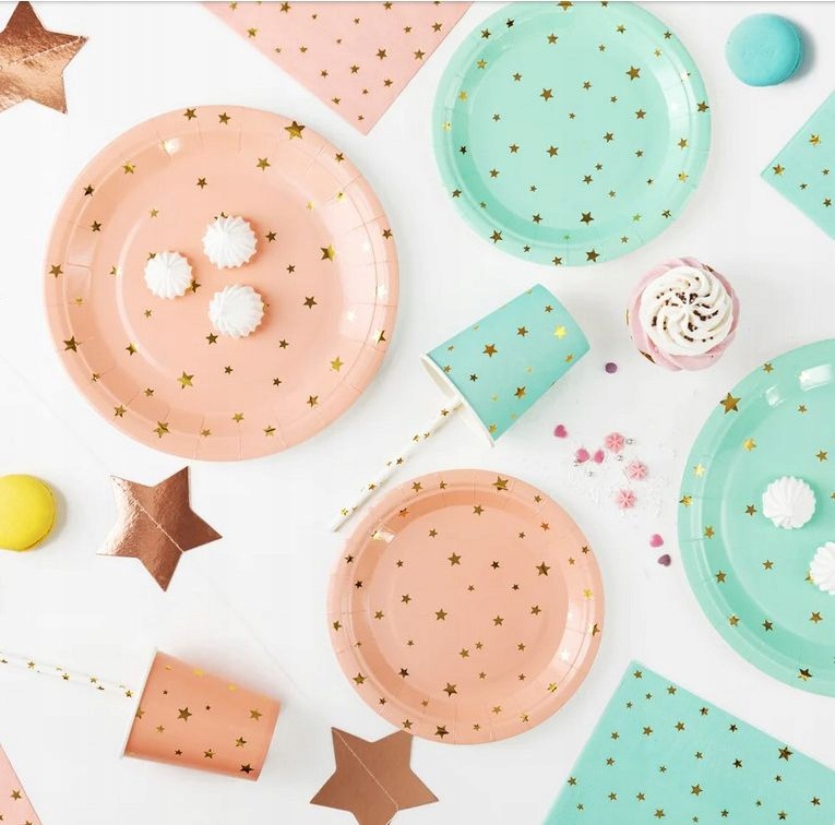 SŁOMKI RURKI PAPIEROWE 19,5x0,6cm białe w złote gwiazdki 10szt Kod producenta 510100