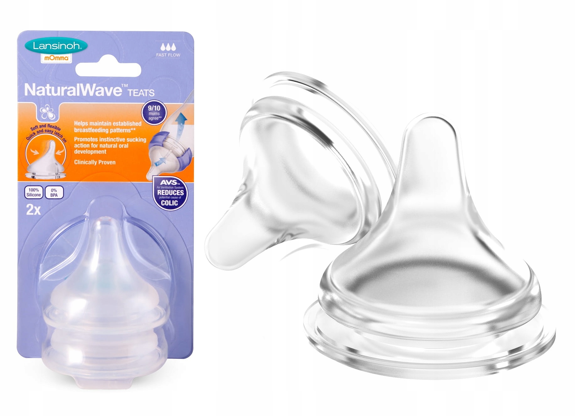

Smoczek do butelki Lansinoh NaturalWave 6m+ F