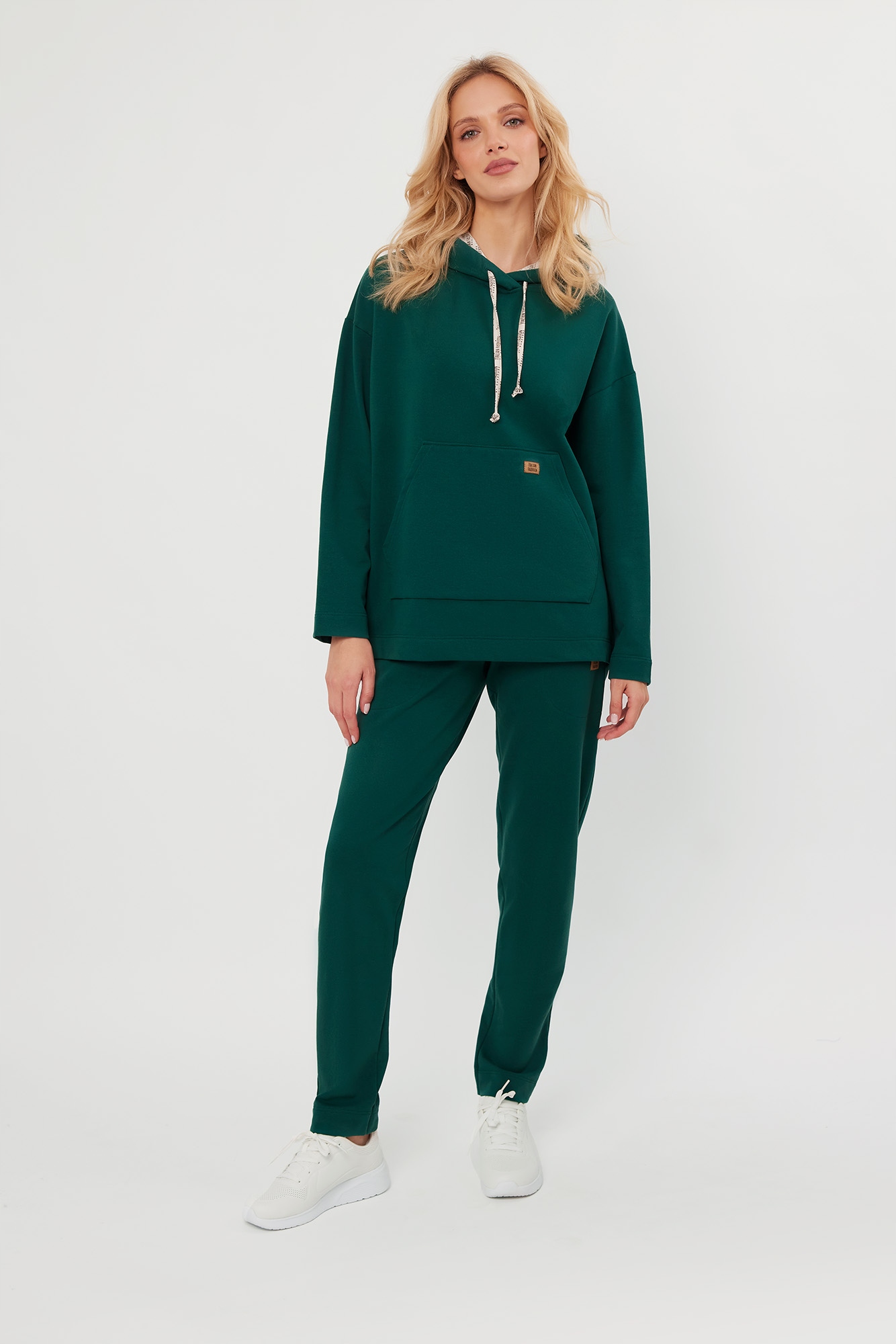 Mikina dlouhý rukáv, tmavě zelená, S Italian Fashion