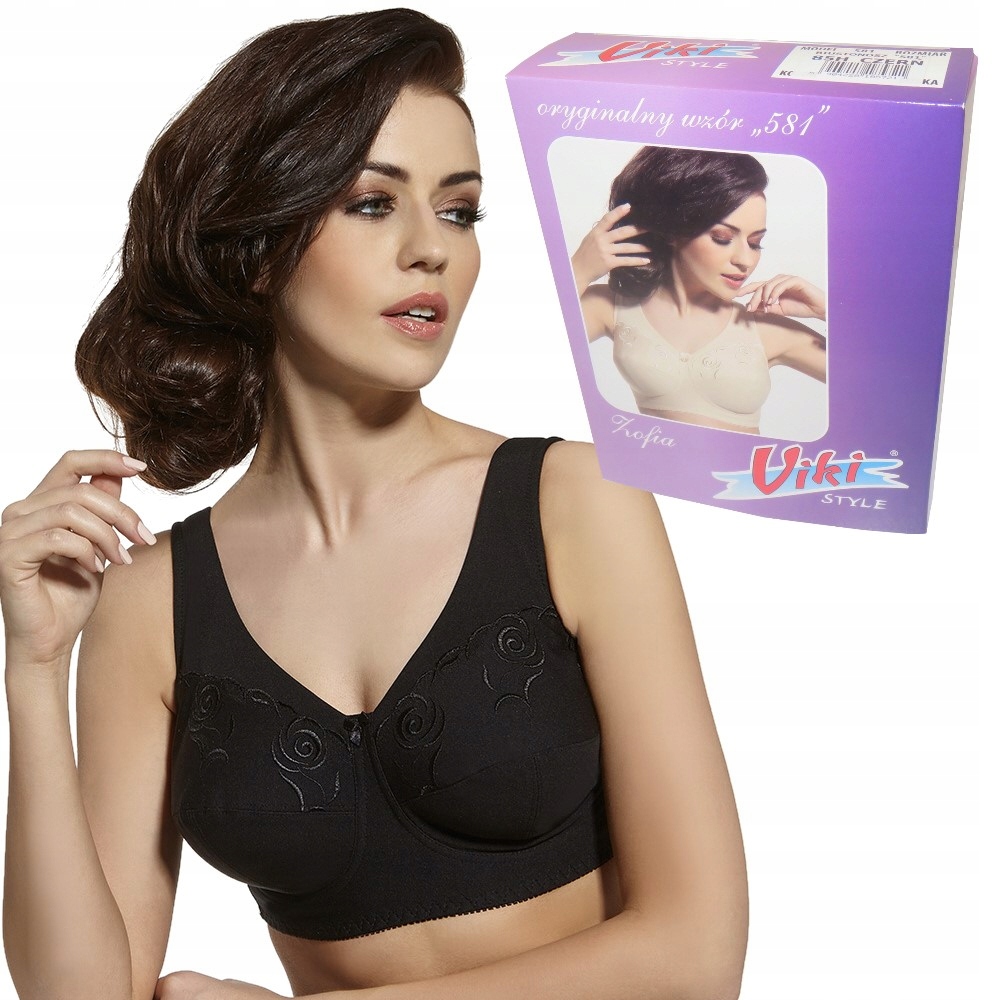 Viki 581 biustonosz Zofia miękki duże rozmiary Czarny 95D