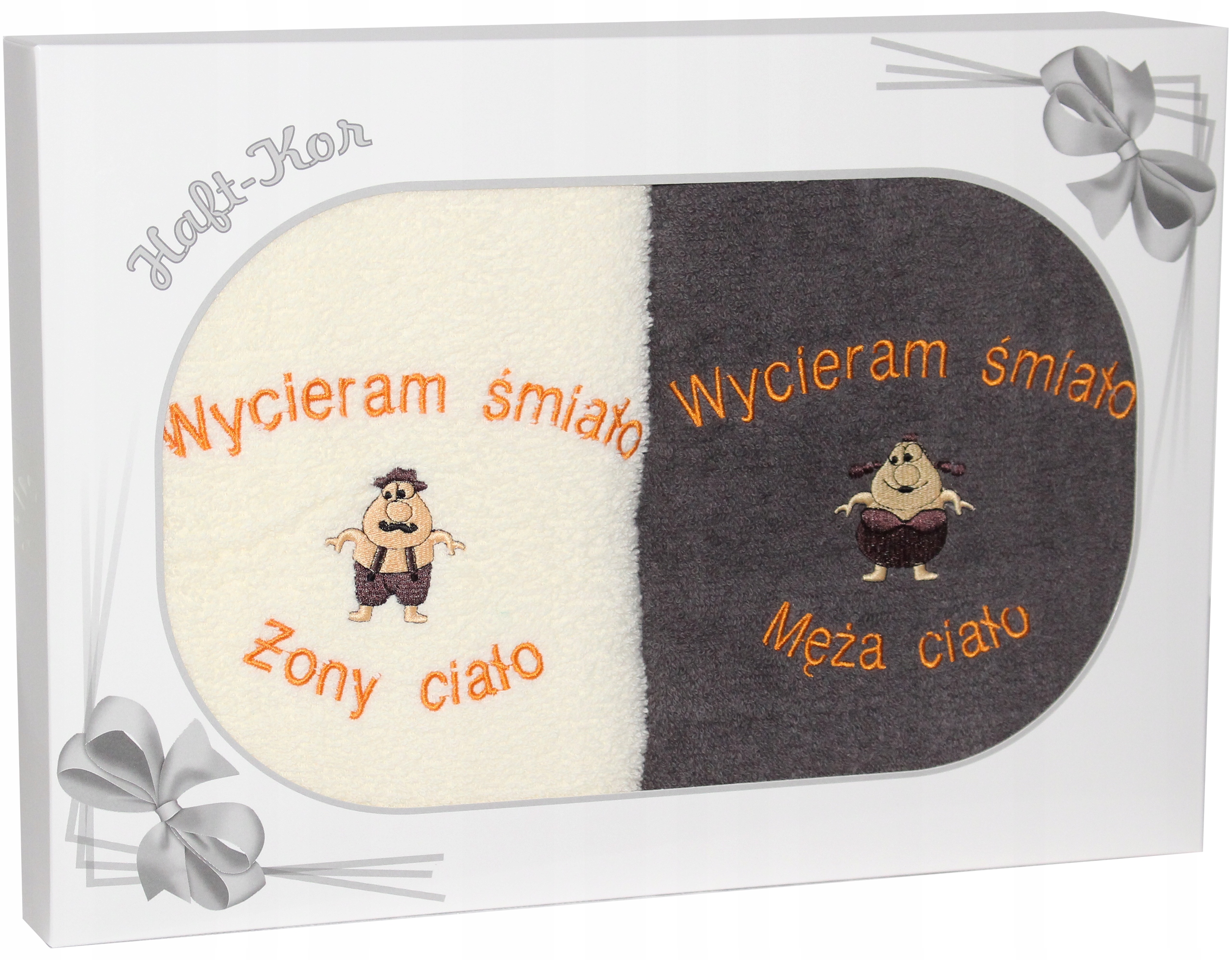 KOMPLET RĘCZNIKÓW ŻONA MĄŻ PREZENT NA ŚLUB HAFT