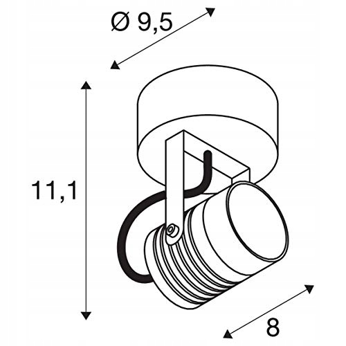 SLV Lampa Ścienna LED Zewnętrzna IP55 3000K 6W 400lm Anthrazit — miniatura 5