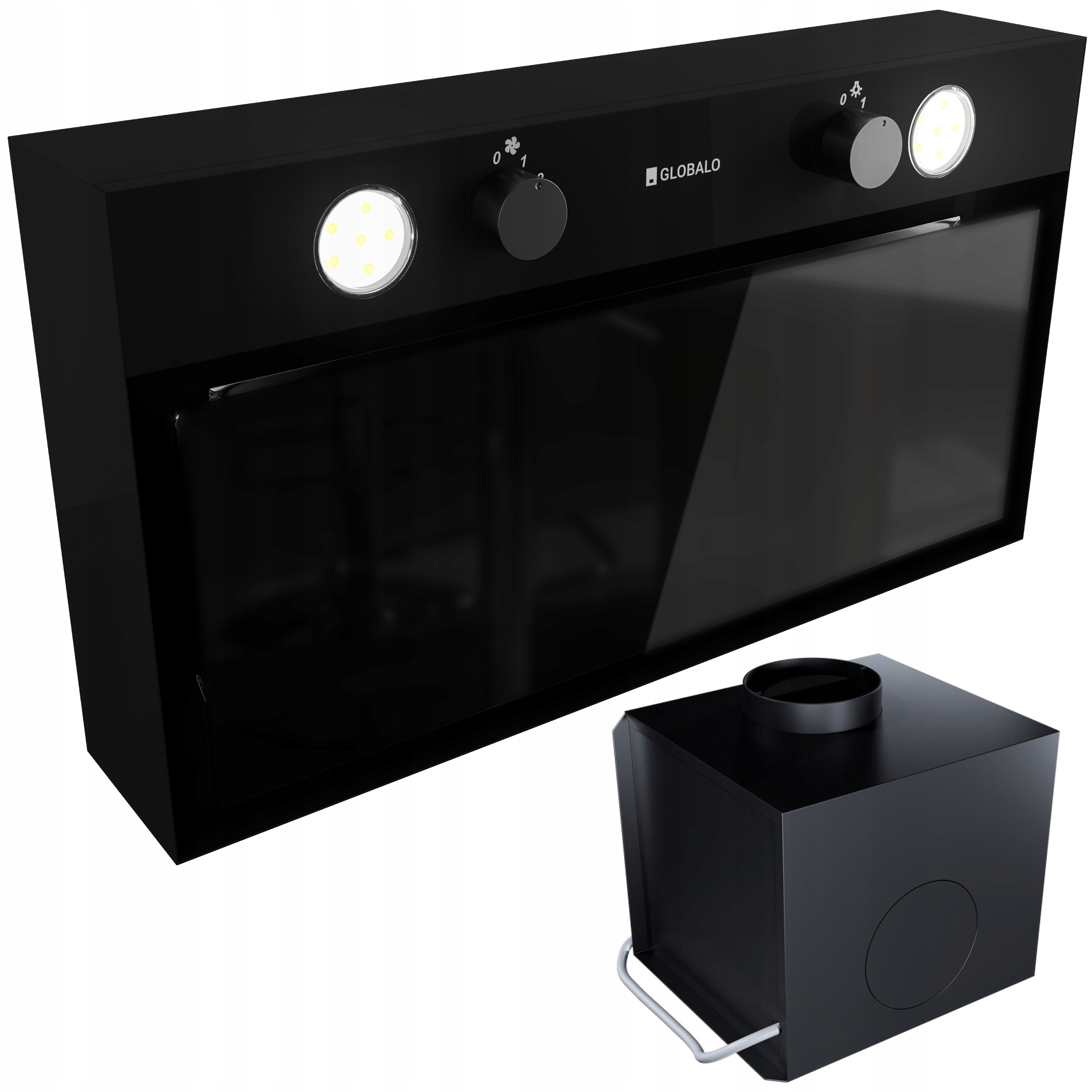 Globalo okap podszafkowy Fluxime 60.1 Black Turbina Tw 2.1