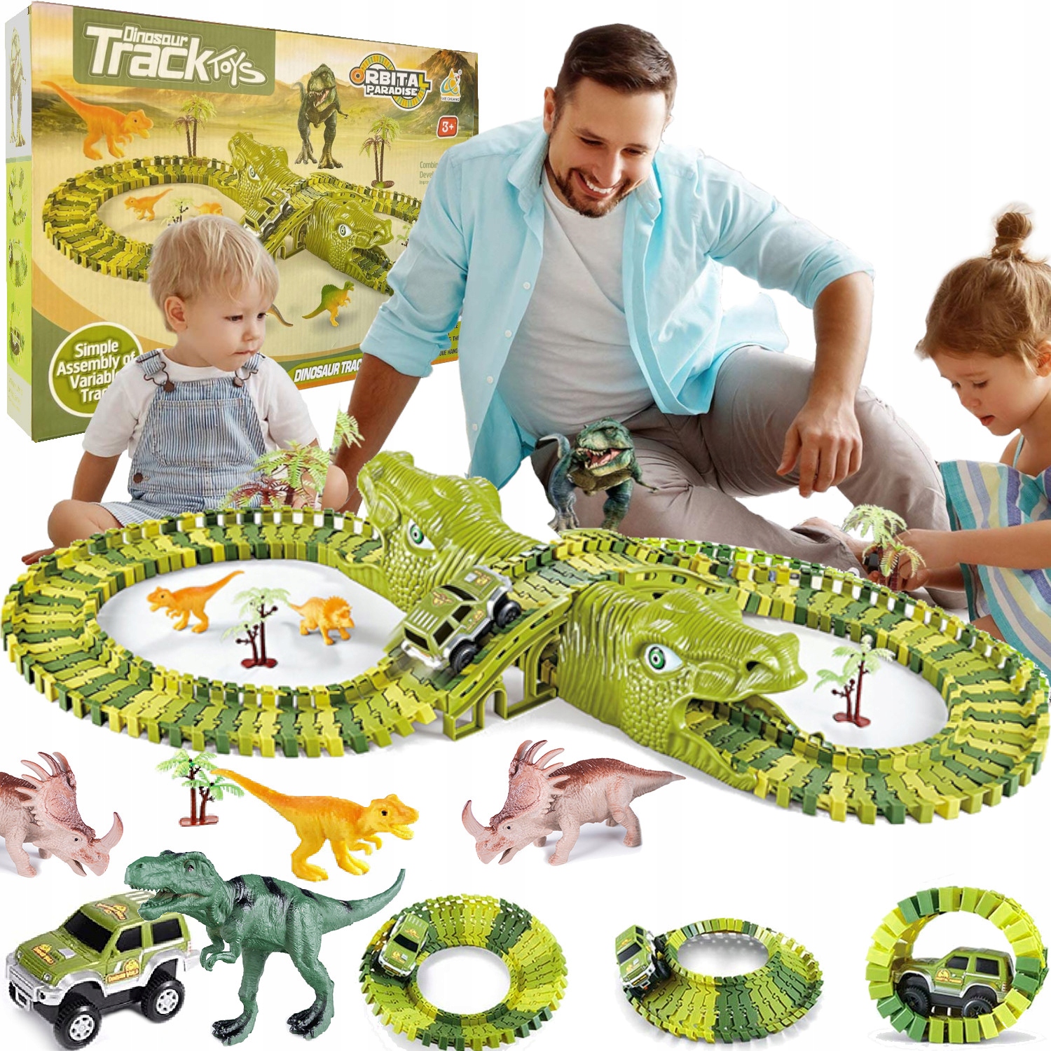 

Tor Wyścigowy XXXL Dinozaur Dino Park 169 el.