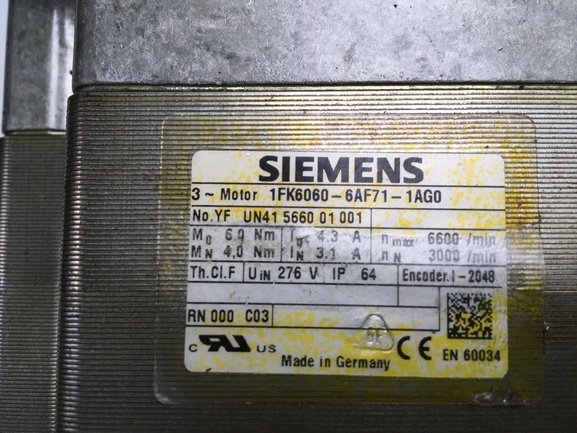 Serwomotor Siemens 1FK6060-6AF71-1AG0 NrD603 Model 1FK6060-6AF71-1AG0