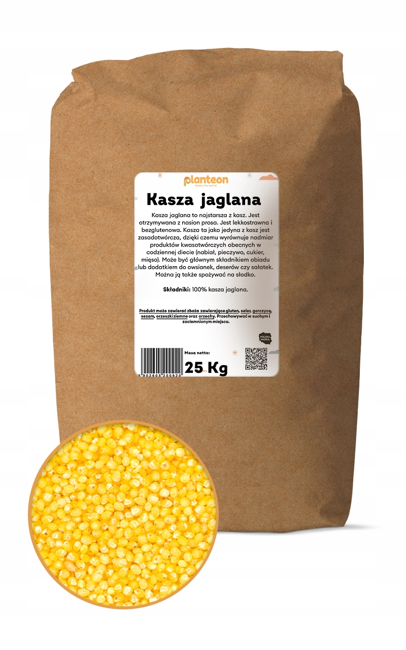 Jáhlová kaše 25 kg, přírodní, vysoká kvalita, třída A,