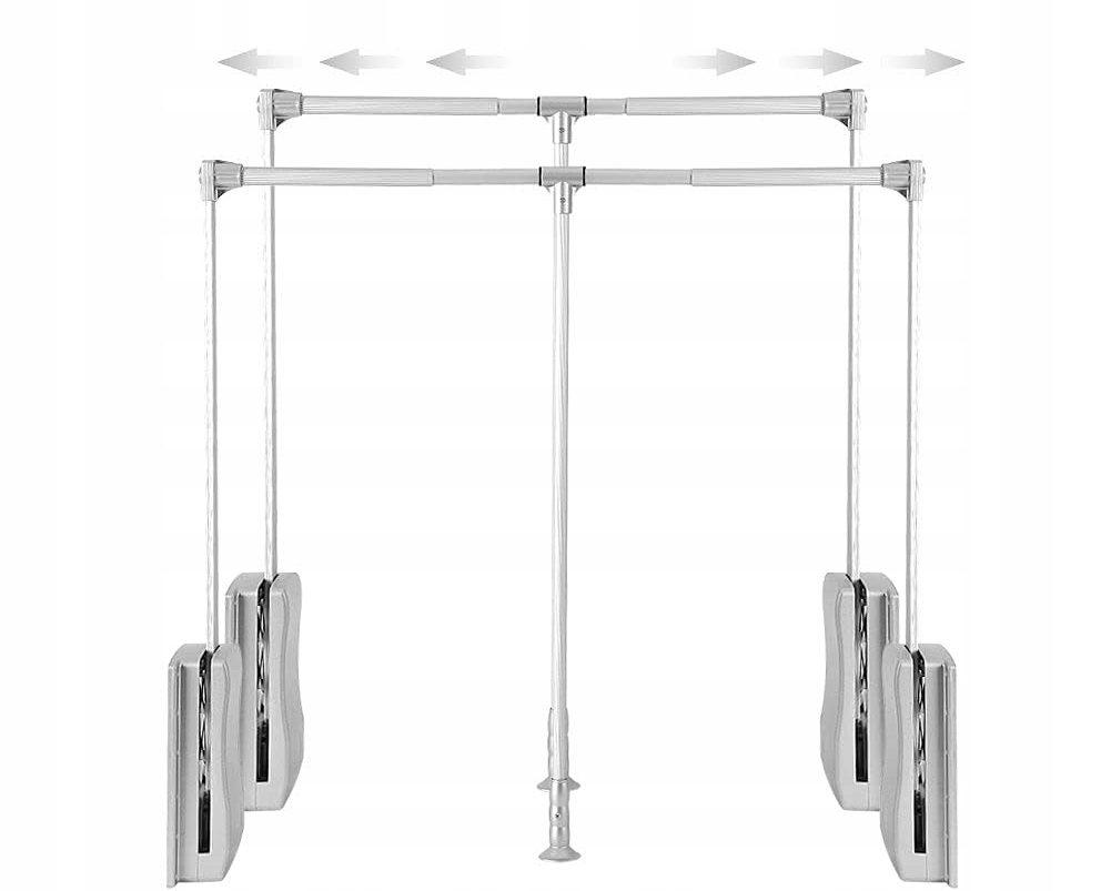 Sklápacia tyč do skrine, nastaviteľný 89-121 cm, vešiak, šatňa