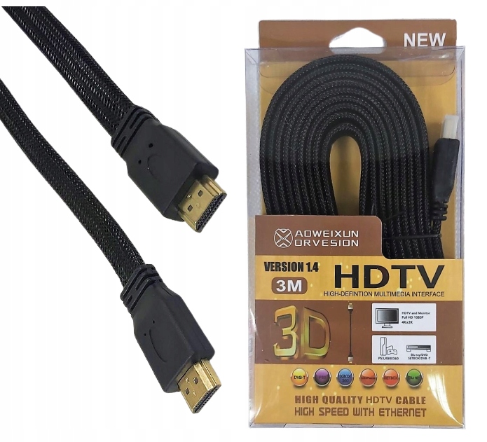 

Kabel Przewód Hdmi - Hdmi 1.4 3D - 4K Full Hd 3M
