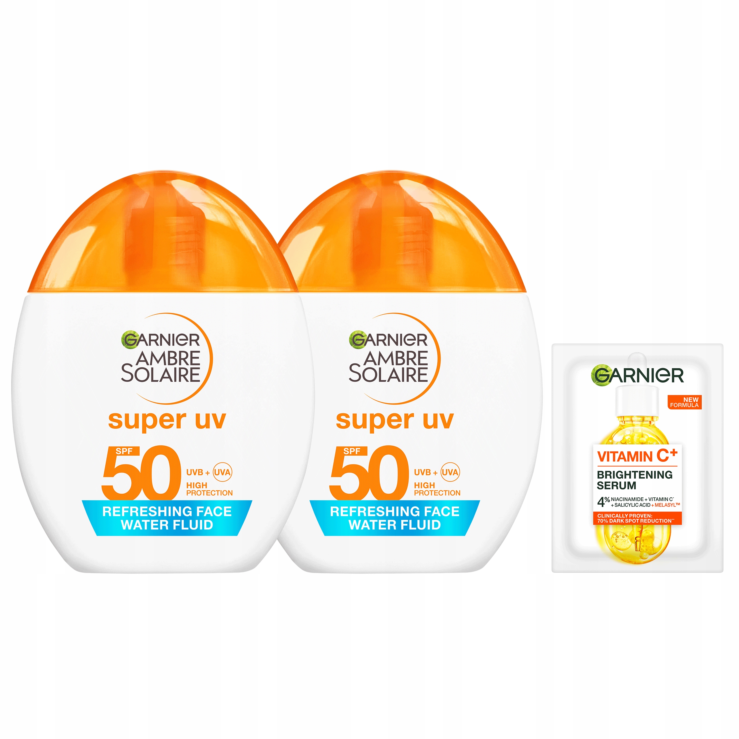 Zestaw 2x Garnier Ambre Solaire Uv Lekki Krem do Twarzy SPF50