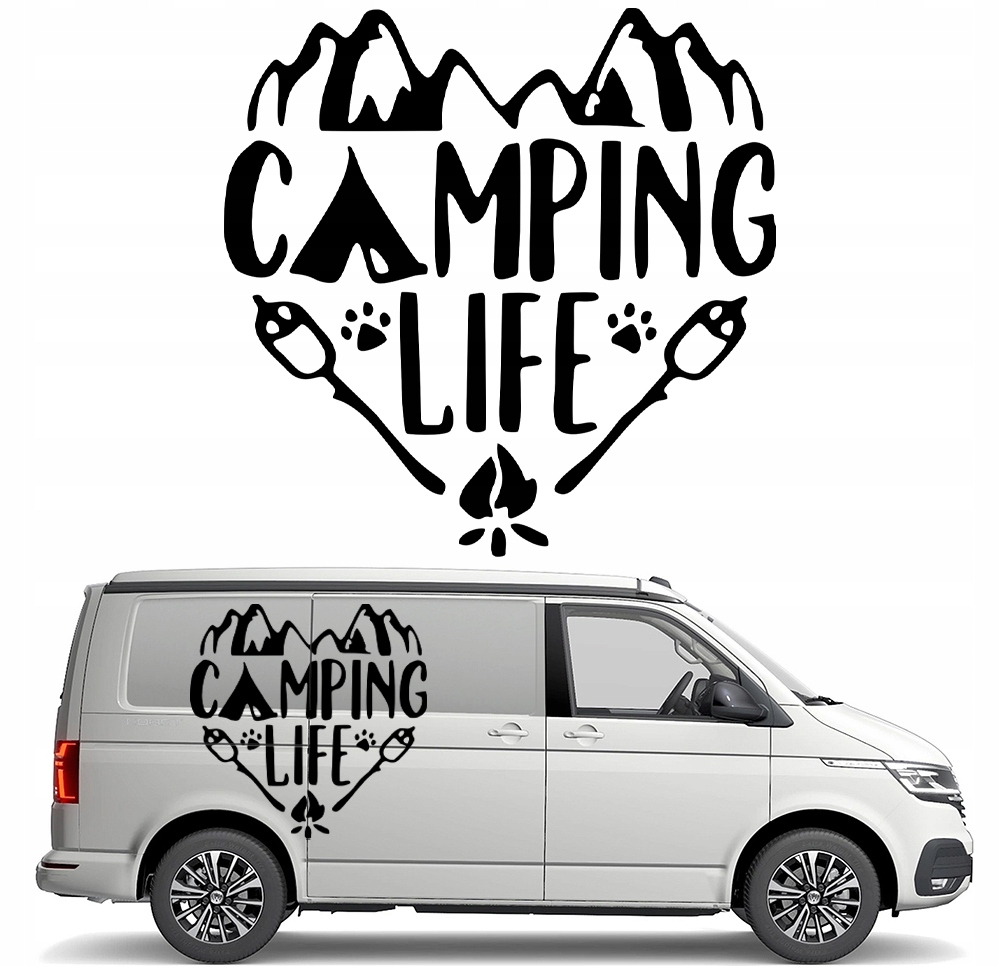 Nalepka Grafika na karavan Kempingový přívěs Camping Life Hory 90x91
