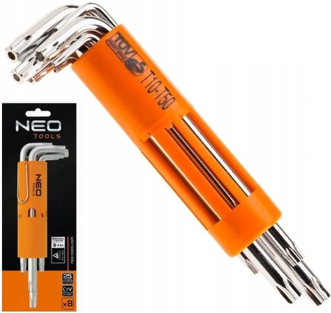 

Klucze Torx T10-T50 długie 8szt 25lat gw CrV Neo