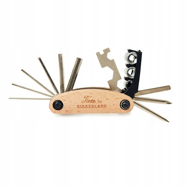 Zestaw naprawczy do roweru multitool 16 w 1 wytrzymałe drewno bukowe i stal