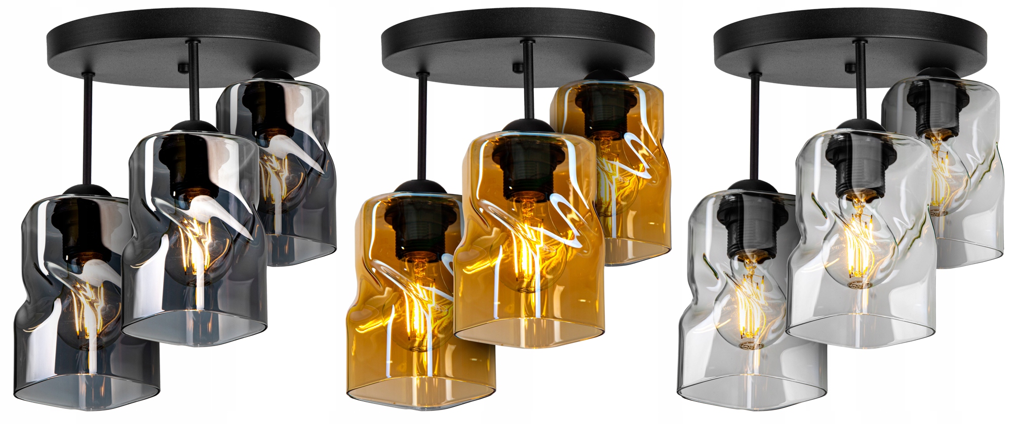 SZKLANA LAMPA WISZĄCA SUFITOWA ŻYRANDOL PLAFON LED Marka Glimex