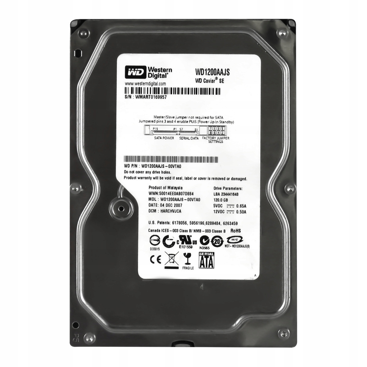 Wd Caviar Se 120GB 7.2K 8MB Sata II 3.5'' WD1200AAJS