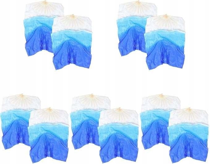 Wachlarze do tańca brzucha rozm. 127x54cm biało-niebieski 10szt