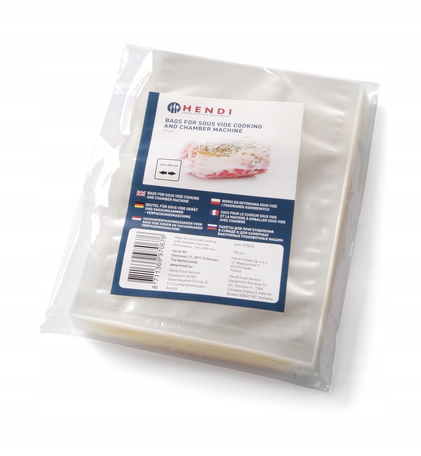

Worki sous vide do pakowarek Hendi 100szt 15x20cm