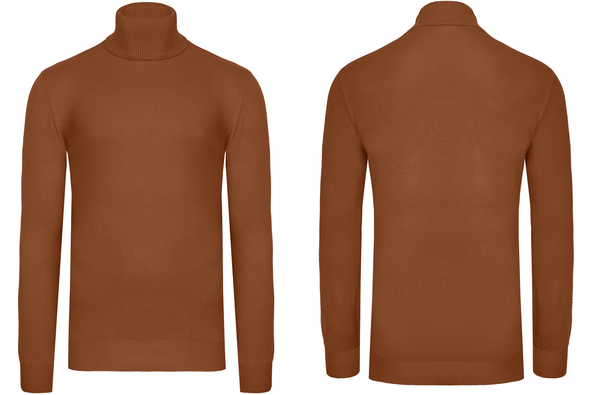 

Golf Męski Gładki Klasyczny Brązowy Cienki Slim XL