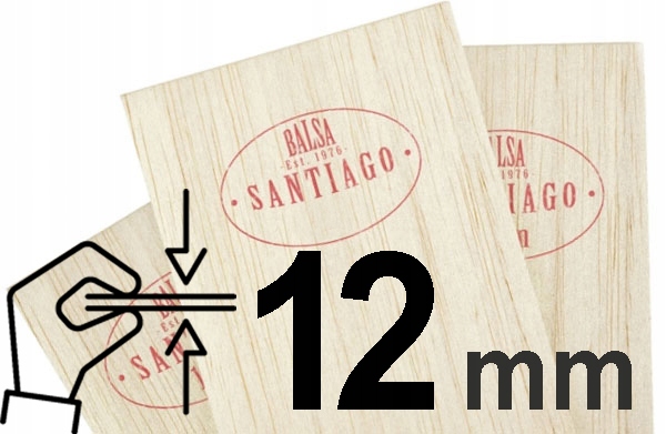 

Balsa Modelarska 12 mm Deska Drewno Do Makiet 50cm