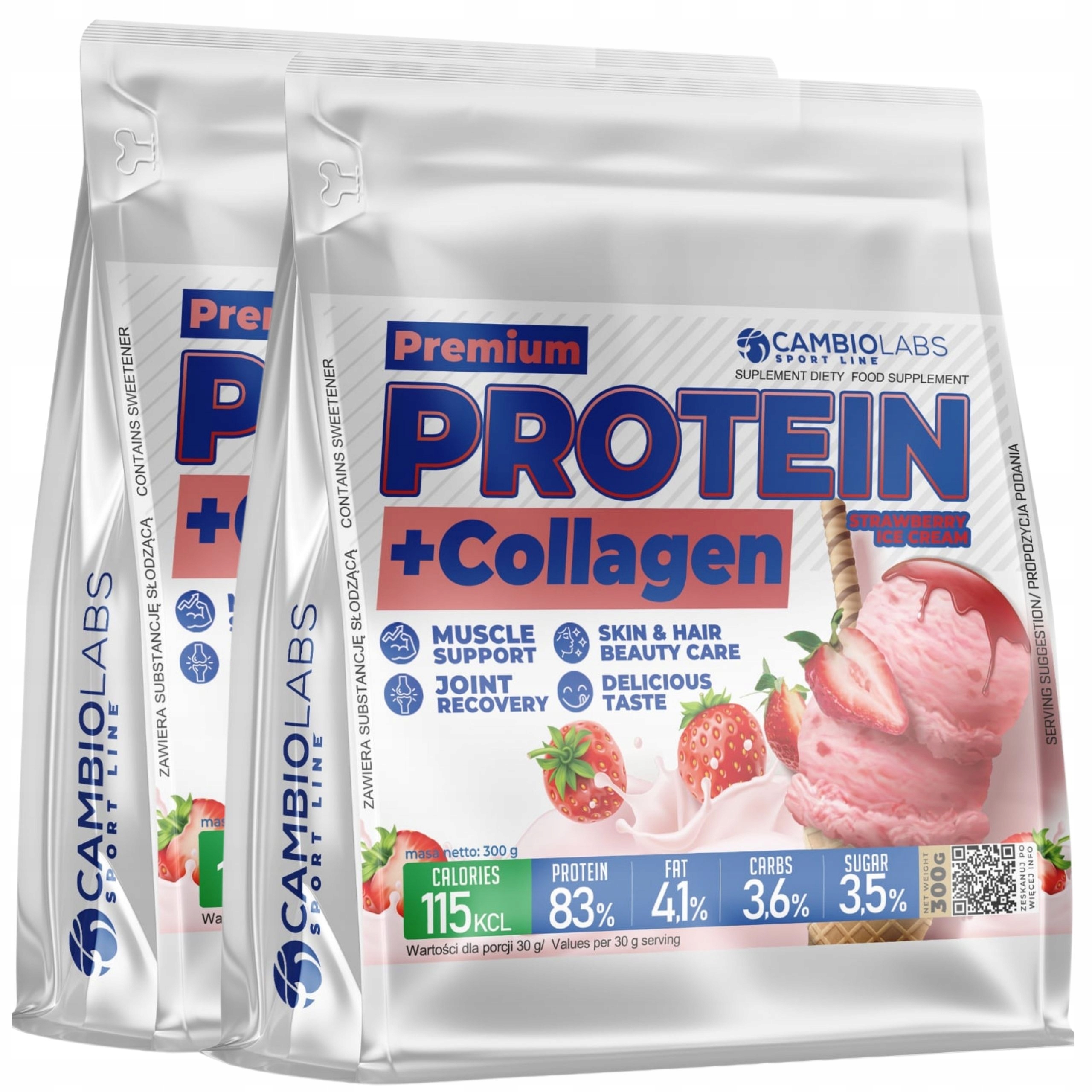 Protein pro ženy s kolagenem Syrovátkový Koncentrát Syrovátky Wpc Jahoda x2
