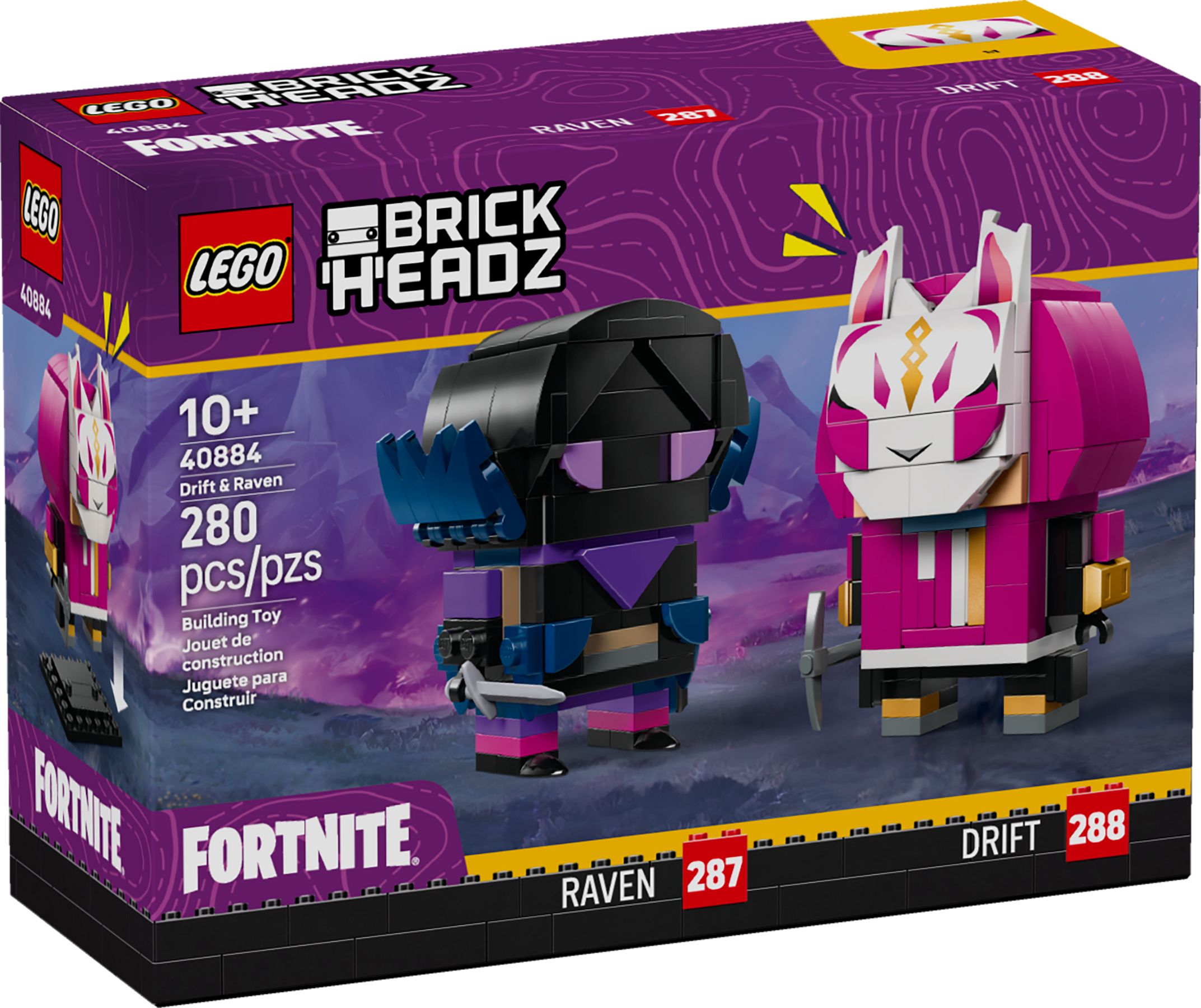 stavebnice Lego BrickHeadz 40884 Drift a Raven figurky Fortnite