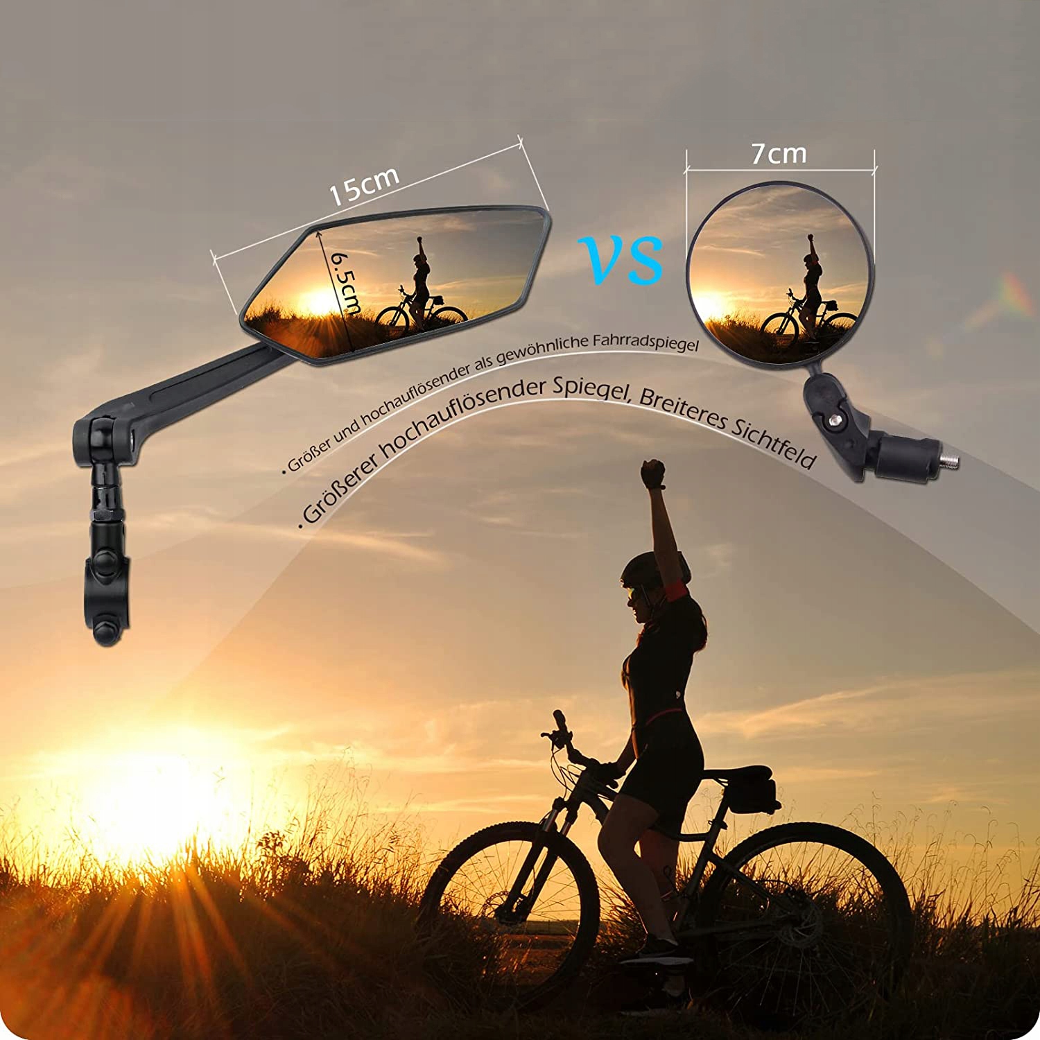 2 SZT. LUSTERKO ROWEROWE, REGULOWANE 360°, DO KIEROWNICY ROWERU 20-24 MM Rodzaj zestaw