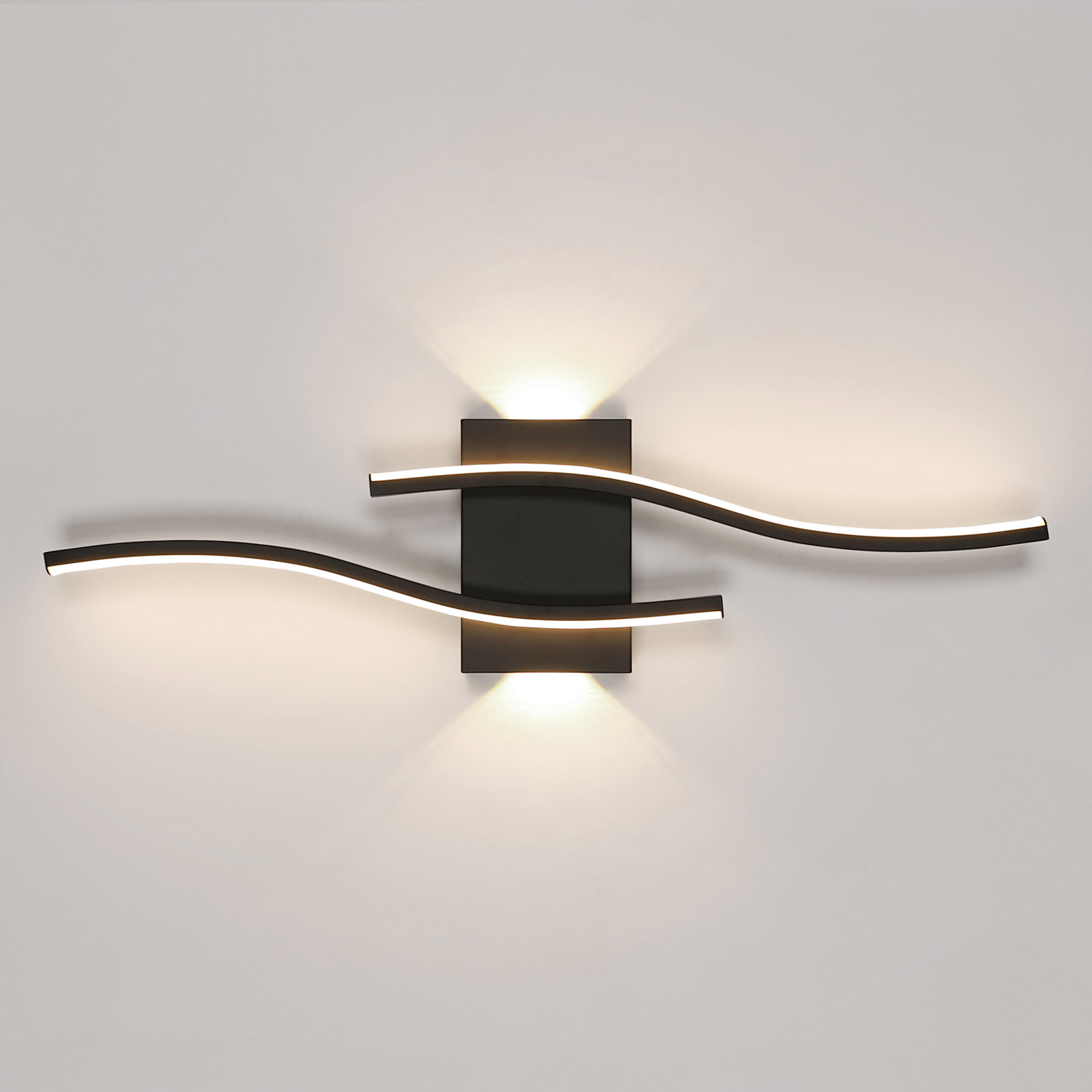 Lampa Ścienna Led Kinkiet Czarny Nowoczesny Do Salonu Korytarza 4500K 20W