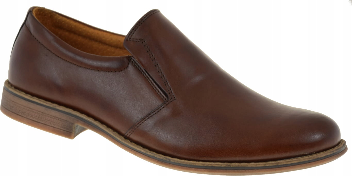 Pánské Elegantní Kožené Mokasíny Hnědé 763 45