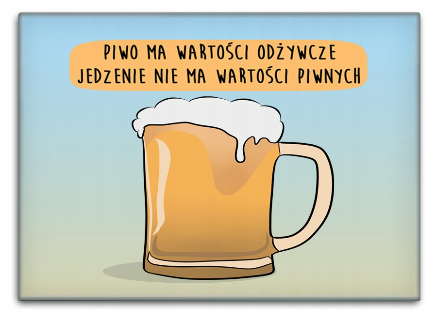 

Szklany magnes na lodówkę piwo dieta piwna