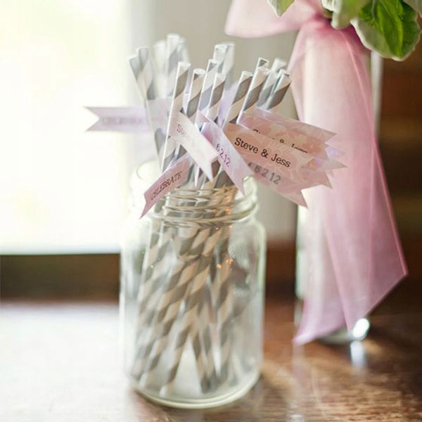 DŁUGIE SŁOMKI RURKI PAPIEROWE ECO DEKORACJE BIAŁE W KOLOROWE GROCHY KROPKI Waga produktu z opakowaniem jednostkowym 0.1 kg