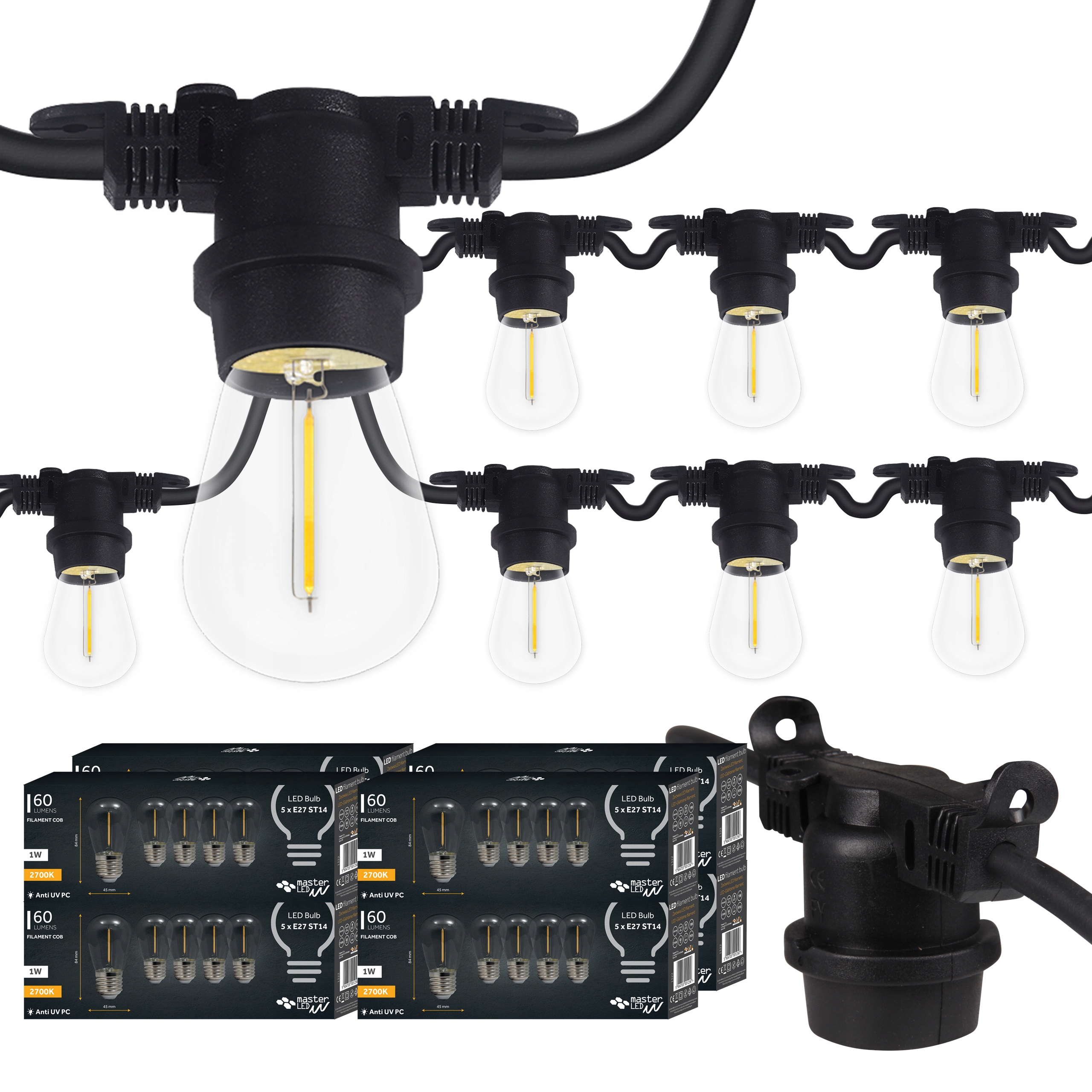

Girlanda Ogrodowa Lampki Led 20m 20x Żarówki E27