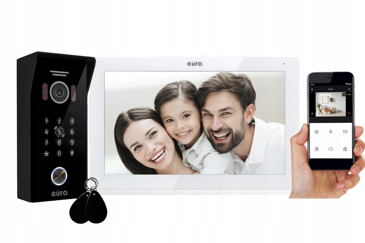

wideodomofon 7" Tuya szyfr brelok FullHD WiFi