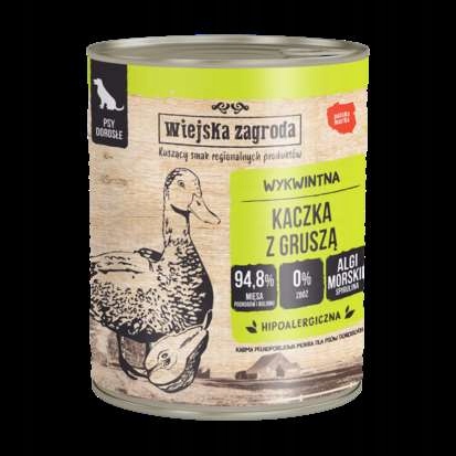 Levně Wiejska Zagroda mokré krmivo pro psy kachní hruška 12x800g