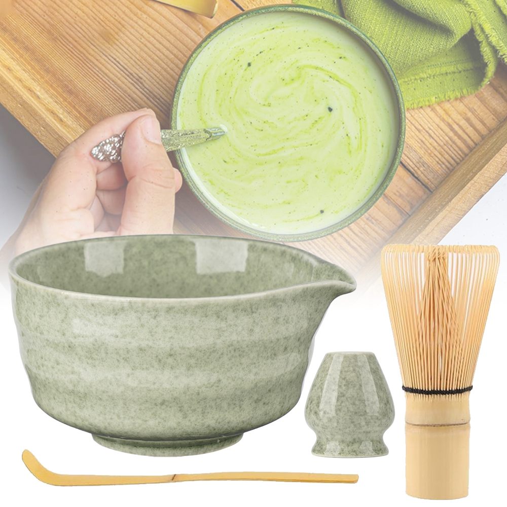 Levně Kvalita Čajová Sada Matcha 4-DÍLNÁ Sada Vynikající Dárek