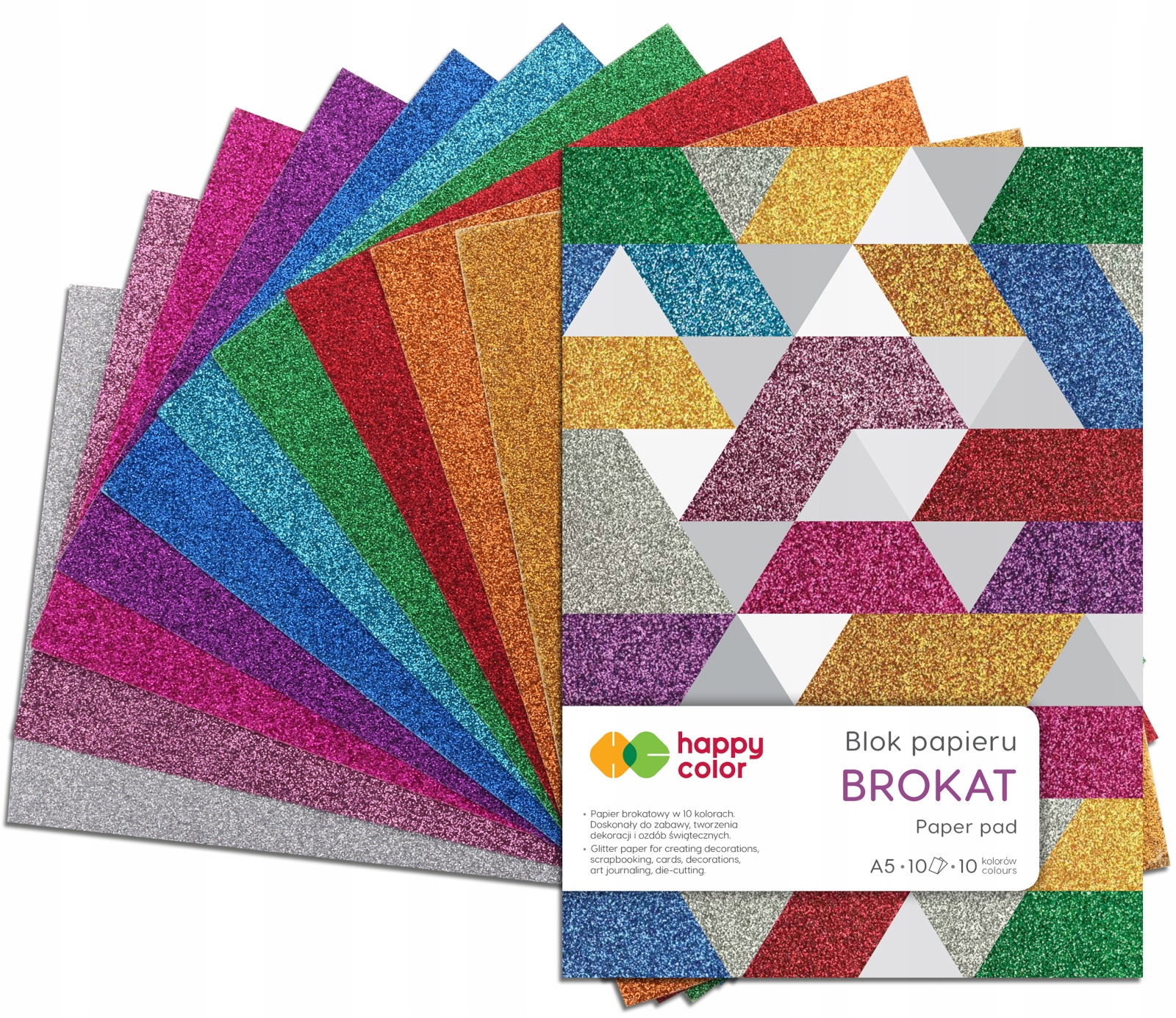 

Happy Color Blok Papierów Brokatowy A5 150g 10k