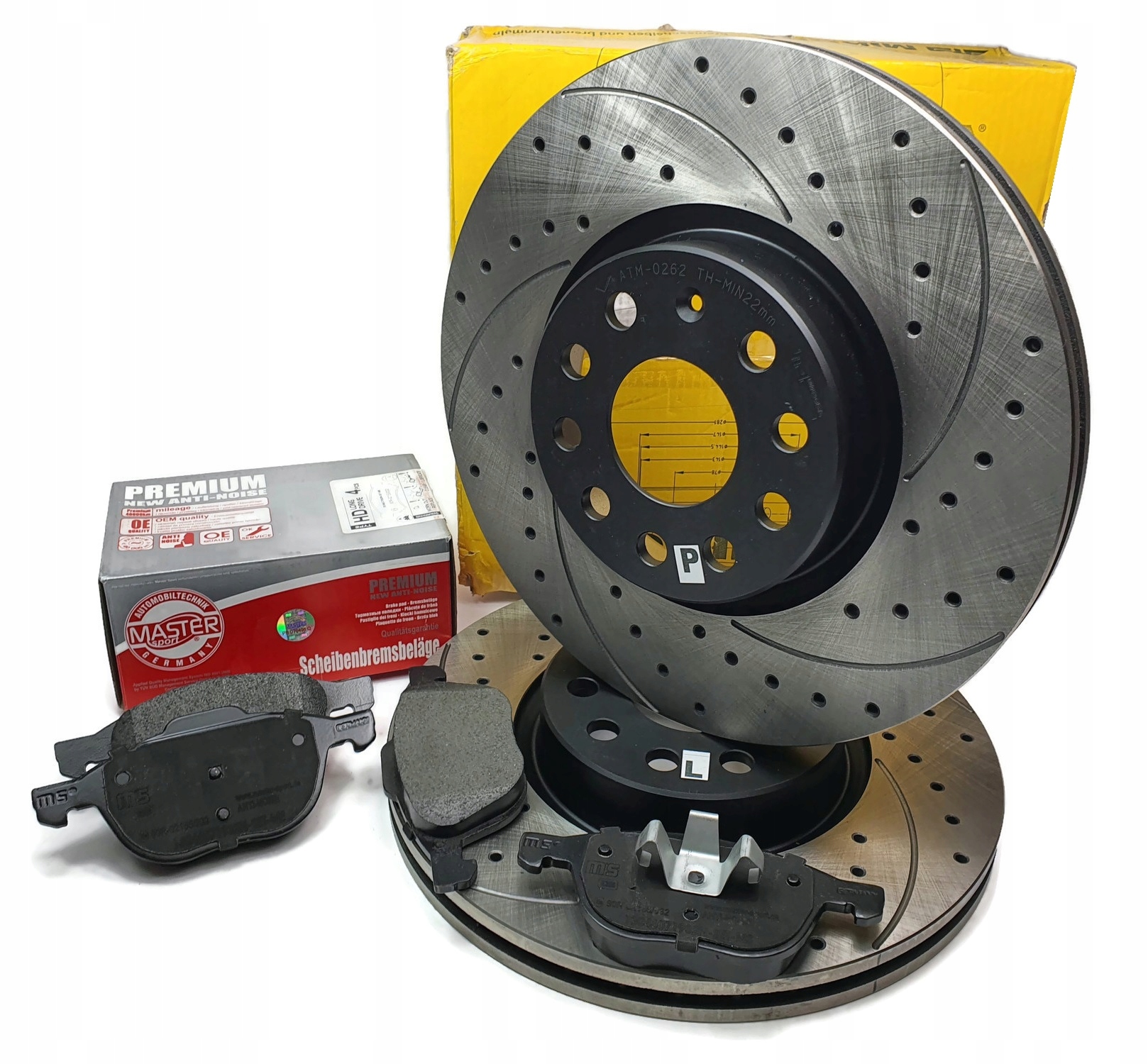 4208S - Диски колодки передние AUDI A6 C7 предварительно просверленные 345мм