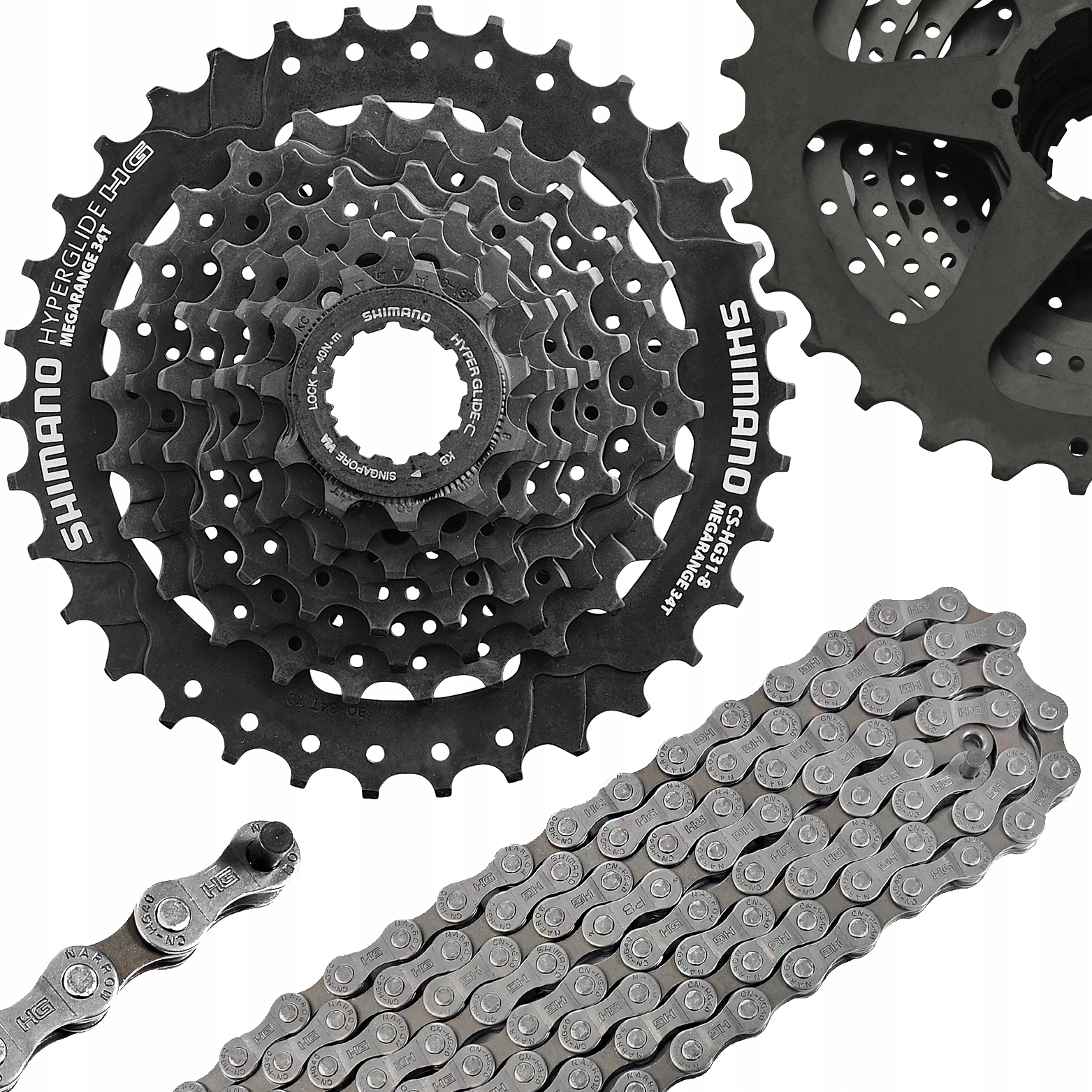 Kaseta Shimano Altus CS-HG31 8 rz. 11-34 + Łańcuch Shimano CN-HG40