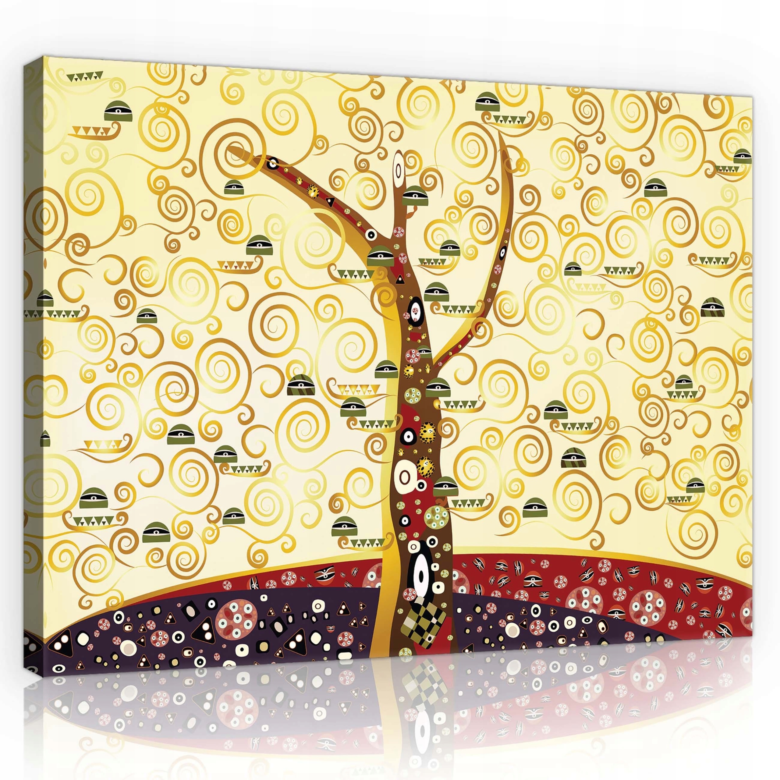 Obraz 80x60 Strom života zlato spirály dekorativní symbolický ornament