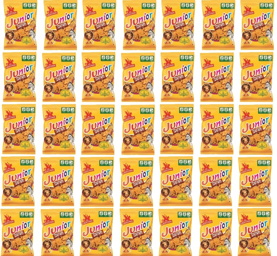 Levně 35 x 125 g Lajkonik Junior Safari krekry Karton