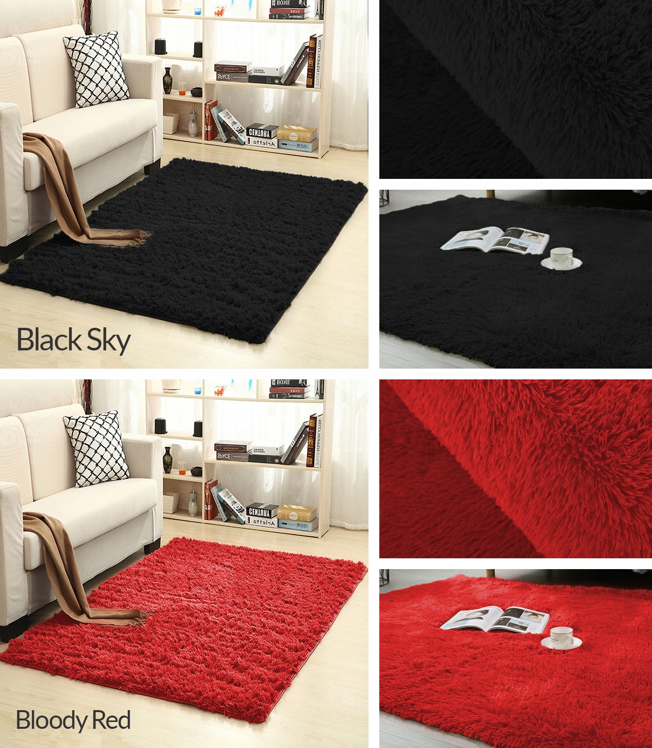 Dywan gruby gęsty miękki pluszowy włochacz Shaggy 120x170 Materiał wykonania polipropylen