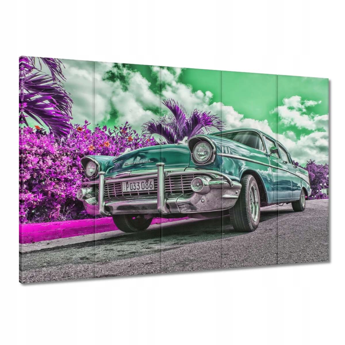 Obrazy 100x70 Klasické auto v tyrkysové barvě